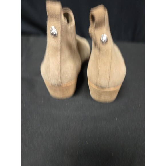Michael Kors Boots Womens 8M Shaw Chelsea Booties Beige Suede Block Heels Ankle - Picture 4 of 6